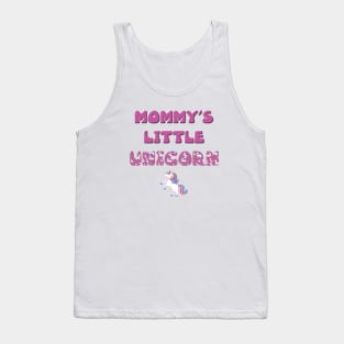 Mommy's Little Unicorn - rainbow and unicorn letters cute pink design Tank Top